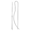 Sterling Silver Rhodium-plated Polished Curved Bar Threader Earrings