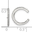 Sterling Silver E-Coating Polished CZ Pair of 2 Cuff Earrings