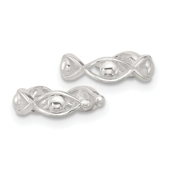 Sterling Silver E-Coating Polished Pair of 2 Cuff Earrings