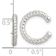 Sterling Silver E-Coating Polished Twisted Pair of 2 Cuff Earrings