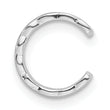 Sterling Silver RH-pltd Polished Criss-cross Design Single Cuff Earring