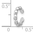 Sterling Silver Rhodium-plated Polished Beaded Single Cuff Earring