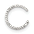 Sterling Silver E-coated Polished & Twisted Edges Single Cuff Earring