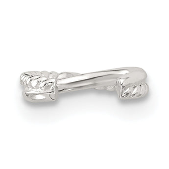 Sterling Silver E-coated Polished & Twisted Single Cuff Earring