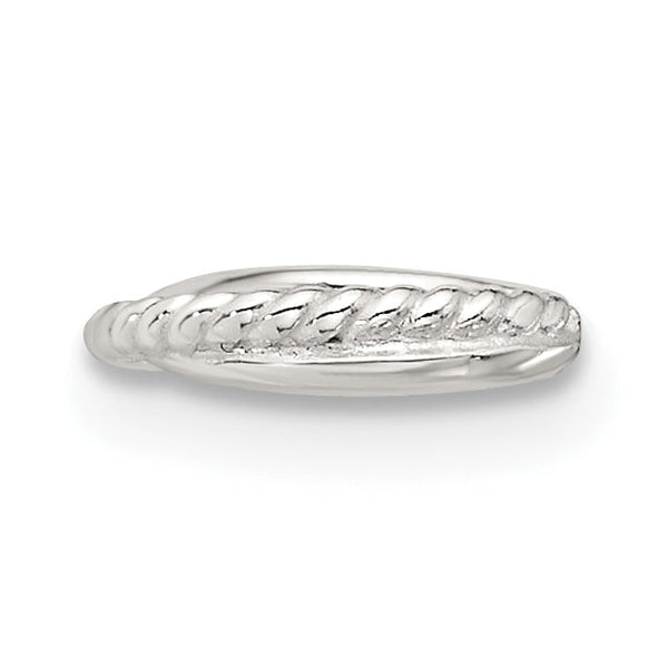 Sterling Silver E-coated Polished & Twisted Single Cuff Earring