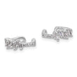 Sterling Silver Rhodium-plated Polished CZ Pair of 2 Cuff Earrings