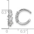 Sterling Silver Rhodium-plated Polished CZ Pair of 2 Cuff Earrings