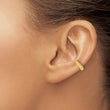 Sterling Silver Flash Gold-pltd Polished Striped Pair of 2 Cuff Earrings