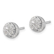 Sterling Silver Rhodium-plated Polished Cluster Pav‚ CZ Post Earrings