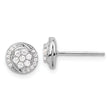 Sterling Silver Rhodium-plated Polished Cluster Pav‚ CZ Post Earrings