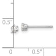 Sterling Silver RH-plated Polished 6 Prong 3mm CZ Post Stud Earrings