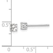 Sterling Silver RH-plated 4mm Created White Sapphire Stud Earrings