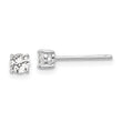 Sterling Silver RH-plated 4mm Created White Sapphire Stud Earrings
