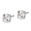 Sterling Silver RH-plated 6mm Created White Sapphire Stud Earrings - Birthstone Company