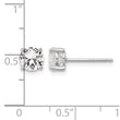 Sterling Silver RH-plated 6mm Created White Sapphire Stud Earrings - Birthstone Company
