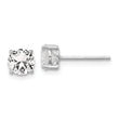 Sterling Silver RH-plated 6mm Created White Sapphire Stud Earrings