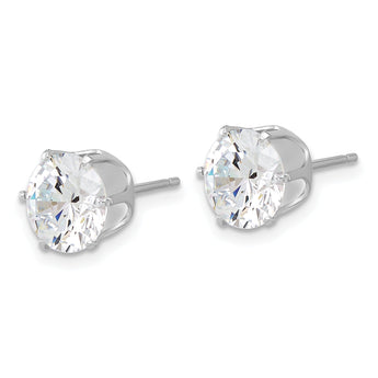 Sterling Silver Rhodium-plated Polished 8mm CZ Post Stud Earrings