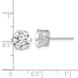 Sterling Silver Rhodium-plated Polished 8mm CZ Post Stud Earrings