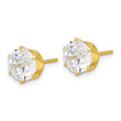 Sterling Silver Gold-tone Polished 8mm CZ Post Stud Earrings
