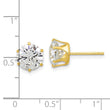 Sterling Silver Gold-tone Polished 8mm CZ Post Stud Earrings