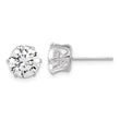 Sterling Silver Rhodium-plated Polished 8mm CZ Post Stud Earrings