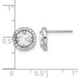 Sterling Silver Rhodium-plated Polished Round CZ Halo Post Earrings - Birthstone Company