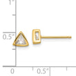 Sterling Silver Gold-tone Polished 4mm CZ Triangle Post Stud Earrings