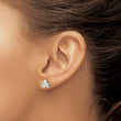 Sterling Silver Polished Triangular CZ Post Earrings