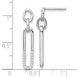 Sterling Silver Rhodium-plated Polished CZ Link Post Dangle Earrings