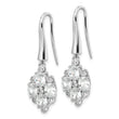 Sterling Silver Rhod-plated Polished Fancy CZ Cluster Dangle Earrings