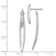 Sterling Silver RH-plated Curved Point CZ w/ Jacket Post Dangle Earrings