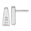 Sterling Silver Rhodium-plated Polished CZ Post Earrings