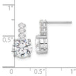 Sterling Silver Rhodium-plated Polished 8mm CZ Post Dangle Earrings