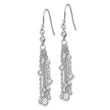 Sterling Silver Rhod-plated Polished Multi Chain & CZ Dangle Earrings