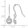 Sterling Silver Rhodium-plated Polished Round CZ Halo Dangle Earrings - Birthstone Company