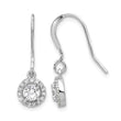 Sterling Silver Rhodium-plated Polished Round CZ Halo Dangle Earrings - Birthstone Company