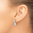 Sterling Silver Rhodium-plated CZ Bezel Dangle Post Earrings - Birthstone Company