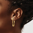 Sterling Silver Gold-tone Bezel CZ with Heart Post Dangle Earrings - Birthstone Company