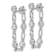 Sterling Silver Rhodium-plated Bezel CZ Post Dangle Earrings - Birthstone Company