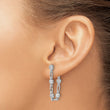 Sterling Silver Rhodium-plated Bezel CZ Post Dangle Earrings - Birthstone Company