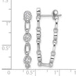 Sterling Silver Rhodium-plated Bezel CZ Post Dangle Earrings