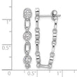 Sterling Silver Rhodium-plated Bezel CZ Post Dangle Earrings - Birthstone Company