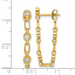 Sterling Silver Gold-tone Bezel CZ Post Dangle Earrings