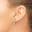 Sterling Silver Rhodium-plated Bezel CZ Post Dangle Earrings - Birthstone Company