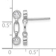 Sterling Silver Rhodium-plated Bezel CZ Post Dangle Earrings - Birthstone Company