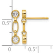 Sterling Silver Gold-tone Bezel  CZ Post Dangle Earrings - Birthstone Company