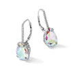 Sterling Silver Rhodium-plated Pear Iridescent CZ Leverback Earrings - Birthstone Company