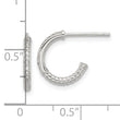 Sterling Silver Flash Platinum-plated Twisted CZ C Hoop Post Earrings