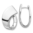 Sterling Silver Rhodium-plated Polished Fancy CZ Hoop Earrings