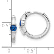 Sterling Silver Rhodium-plated Blue Spinel and CZ Hinged Hoop Earrings